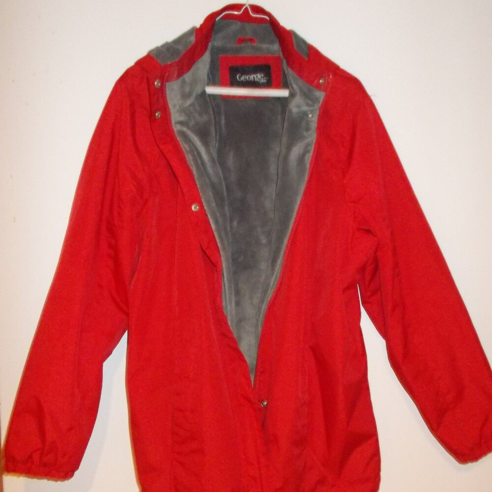 George red hooded fall jacket 1X, fits like XL